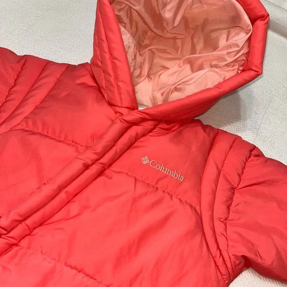 EUC girls hooded Columbia pink quilted one piece snow suit outfit. 18 Mths. - Picture 3 of 8